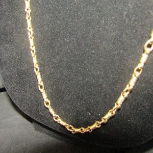 Vintage gold tone coiled rope chain necklace